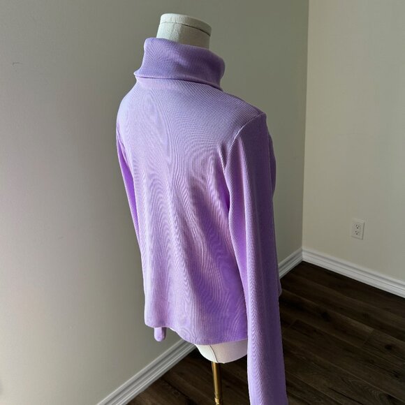 XL Slim Fit Simons Lilac Purple Ribbed Turtleneck - Picture 5 of 10
